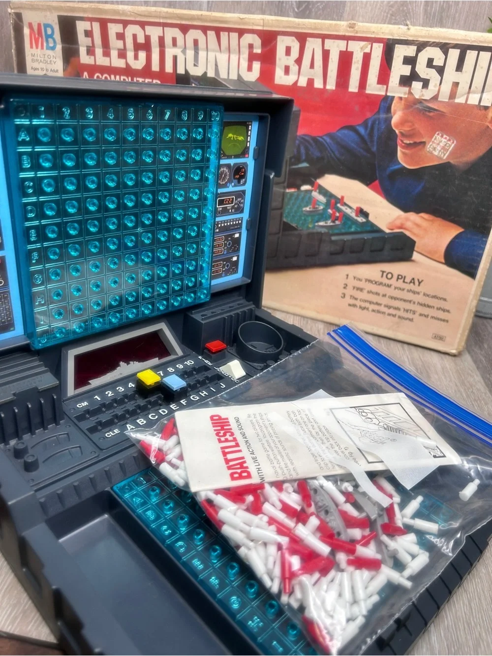 Vintage Electronic Battleship Game Milton Bradley Retro Complete Working Set